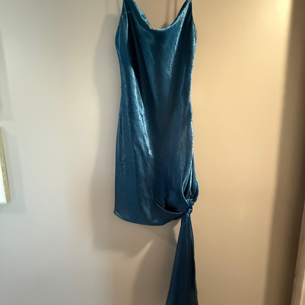 Cinq à Sept Vibrant Blue Satin Dress